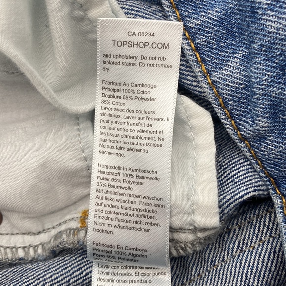 Topshop Mom Jeans high rise medium wash zipper fly straight leg 100% cotton - Picture 4 of 11